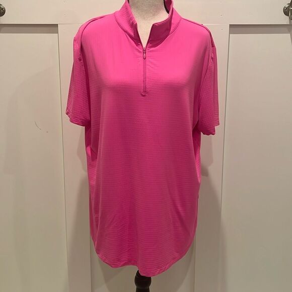 IBKUL Hot Pink Mock Neck SS top - Picture 1 of 7